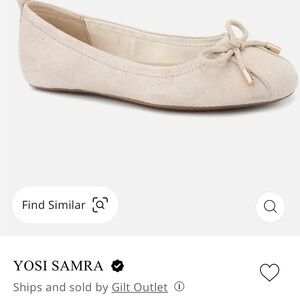 Yosi Samra Miss Sheila Sandstone ballet flats. Fabric upper. Synthetic lining.
